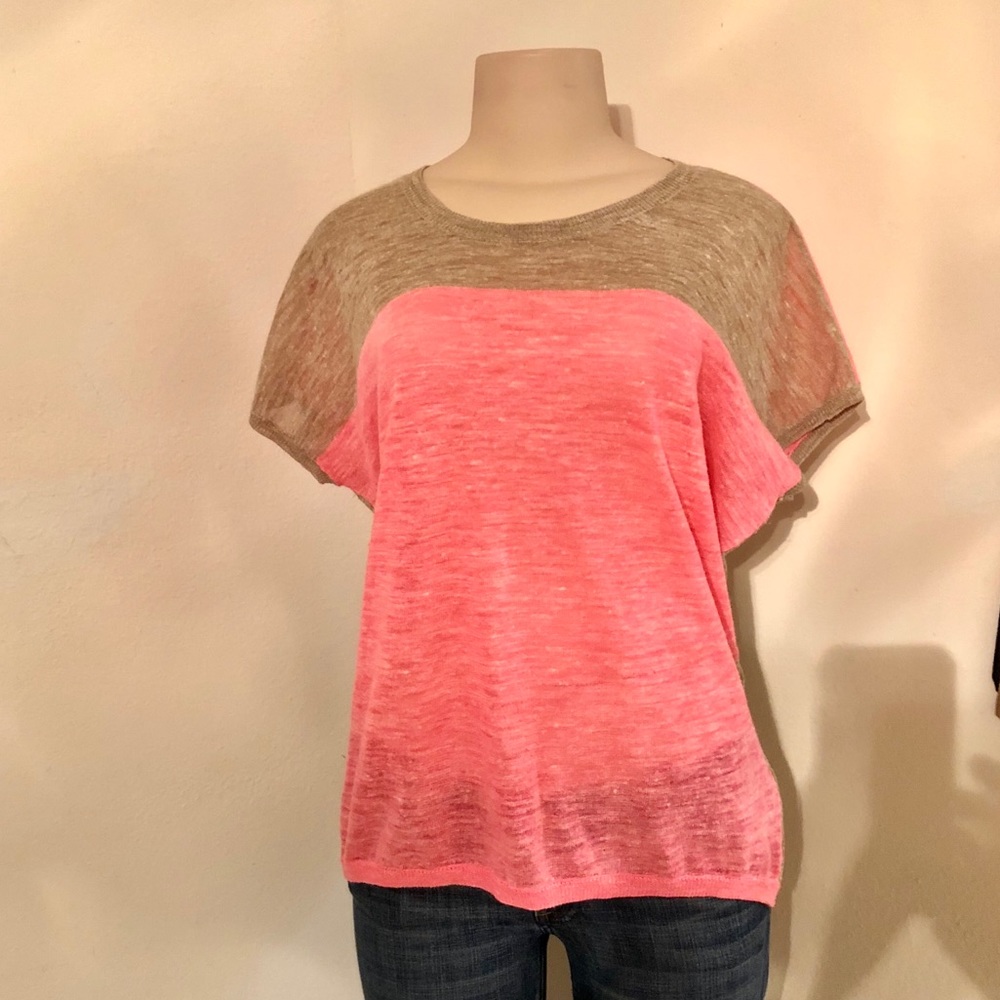 Madewell pink&gray Color Block sweater/pullover.